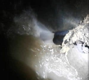 faulty valve releasing water into waste water network